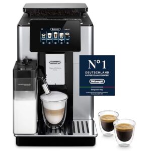 De'Longhi PrimaDonna Soul Perfetto ECAM 612.55.SB Kaffeevollautomat mit LatteCrema Milchsystem und Bean Adapt Technologie, 18 Rezepte, mit Farbdisplay- App-Steuerung, Silber/Schwarz