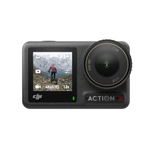 DJI Osmo Action 4 Essential-Combo – 4K/120fps wasserdichte Action-Kamera mit einem 1/1,3-Zoll-Sensor, atemberaubende Low-Light-Aufnahmen, 10-Bit- und D-Log M-Farbleistung, langlebiger 1.770 mAh-Akku