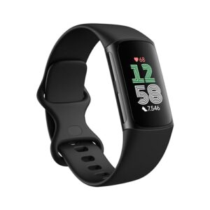 Google Fitbit Charge 6 Aktivitätstracker enthält ein 6 monatige Premium Mitgliedschaft, 7 Tage Akkulaufzeit, Google Wallet und Google Maps, Obsidian / Aluminium Schwarz