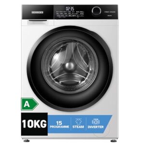 Heinrich´s Waschmaschine, Steam-Funktion, 10kg Mega Kapazität, 15 Programme, 1400 U/min., Aqua-Stop, LED-Display, Endzeitvorwahl, mit Kindersicherung, langlebiger und leiser Inverter Motor,Weiß