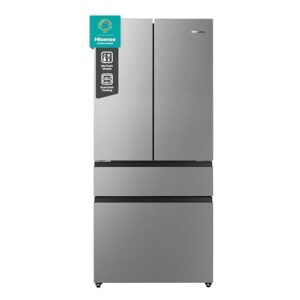 Hisense RF540N4SBI2 French Door Kühl-Gefrierkombination/ NoFrostPlus/ Inverter-Kompressor/ ConvertActive/ CrispZone/ 181,7 cm/ Kühlteil 302 l/ Gefrierteil 178 l/ 40 dB/ 310 kWh/ Jahr/ Inox-Look