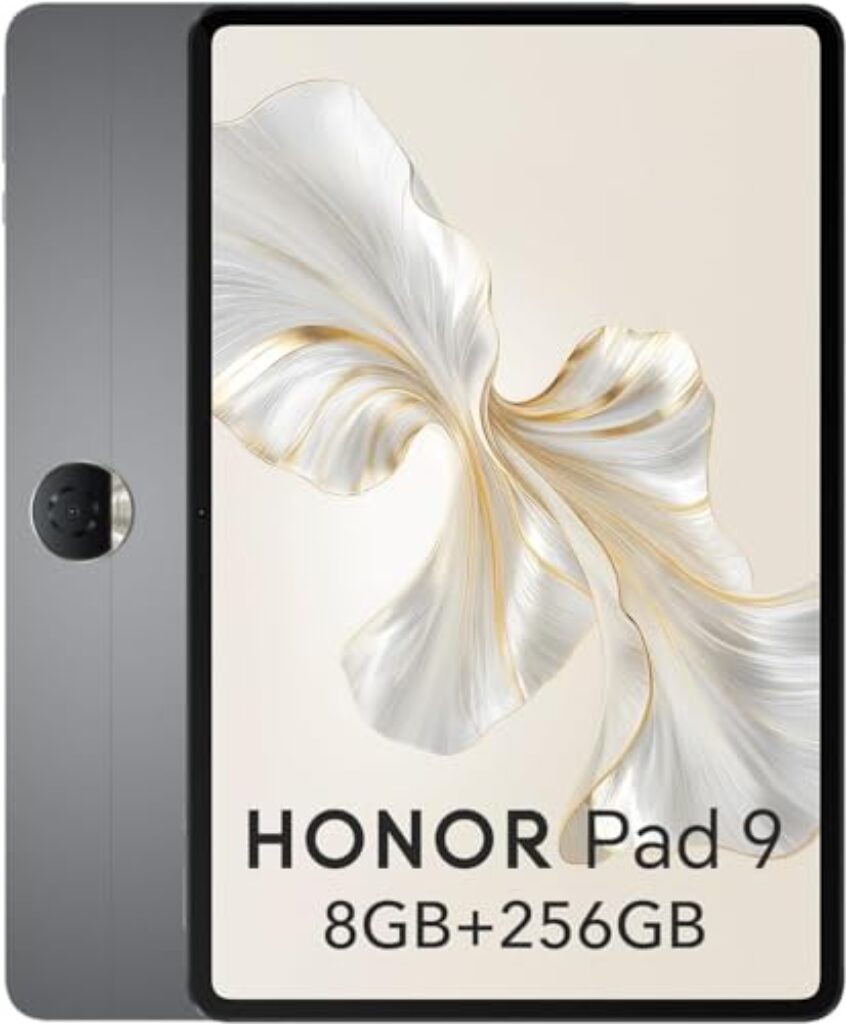 HONOR Pad 9 Tablets 8GB 256GB, 12.1" 120Hz 2.5K Großer Bildschirm, 8-Lautsprecher Audio System, Snapdragon 6 Gen 1, WiFi Version, Grau