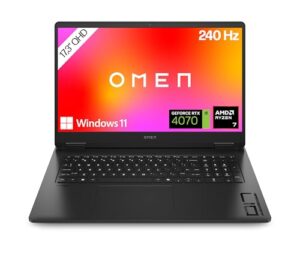 HP Omen Gaming Laptop | 17,3 Zoll QHD-Display - 240 Hz | AMD Ryzen 7 8845HS | 32 GB DDR5 RAM (2x16 GB) | 1TB SSD | NVIDIA GeForce RTX 4070 (8 GB) | QWERTZ | Windows 11 Home | Shadow Black