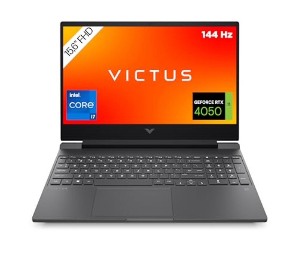 HP VICTUS Gaming Laptop, 15,6" FHD Display 144Hz, Intel Core i7-13620H, 16 GB DDR4 RAM, 512 GB SSD, NVIDIA GeForce RTX 4050 (6GB), QWERTZ, Windows 11, Schwarz