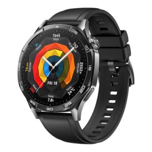 HUAWEI Watch GT 5 46 mm Smartwatch, Kunstvolles Design, Erweiterte Lauf- und Fahrradfunktionen, Gesundheitsmonitoring, Bis zu 14 Tage Akkulaufzeit, Kompatibel mit iOS & Android, Schwarz