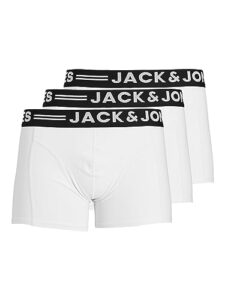 JACK & JONES Herren Sinn 3 Pack Boxer Slips - Weiß - XL
