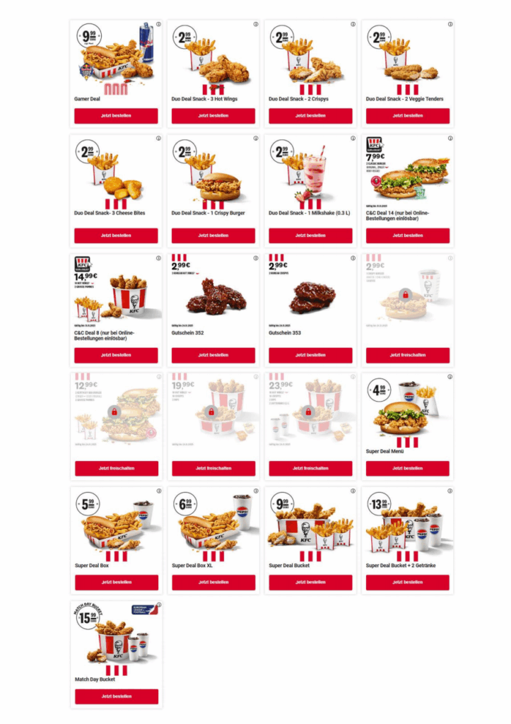 Aktuelle KFC Gutscheine & Angebote 11/2025 - 2