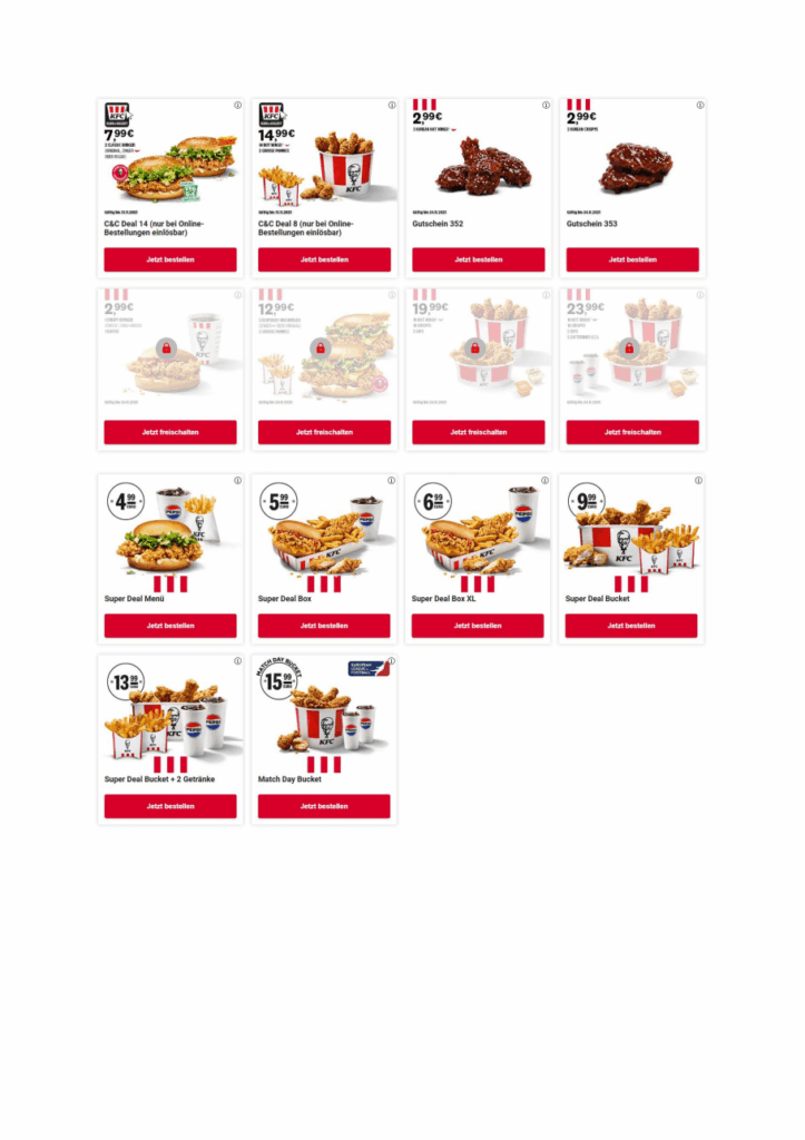 Aktuelle KFC Gutscheine & Angebote 11/2025