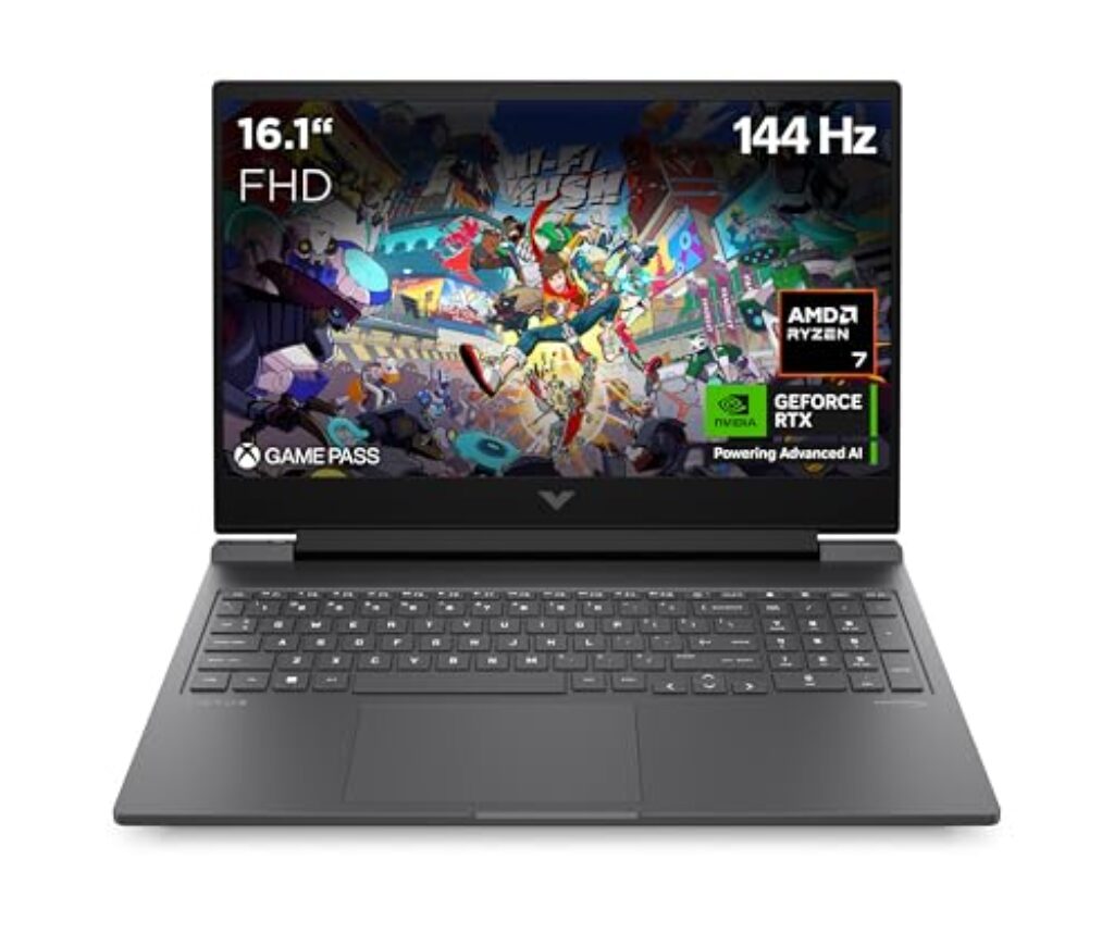 HP VICTUS Gaming Laptop, 16,1" FHD Display 144Hz, AMD Ryzen 7 8840H, 32 GB DDR5 RAM, 1 TB SSD, NVIDIA GeForce RTX 4060 (8GB), QWERTZ, Windows 11, Schwarz