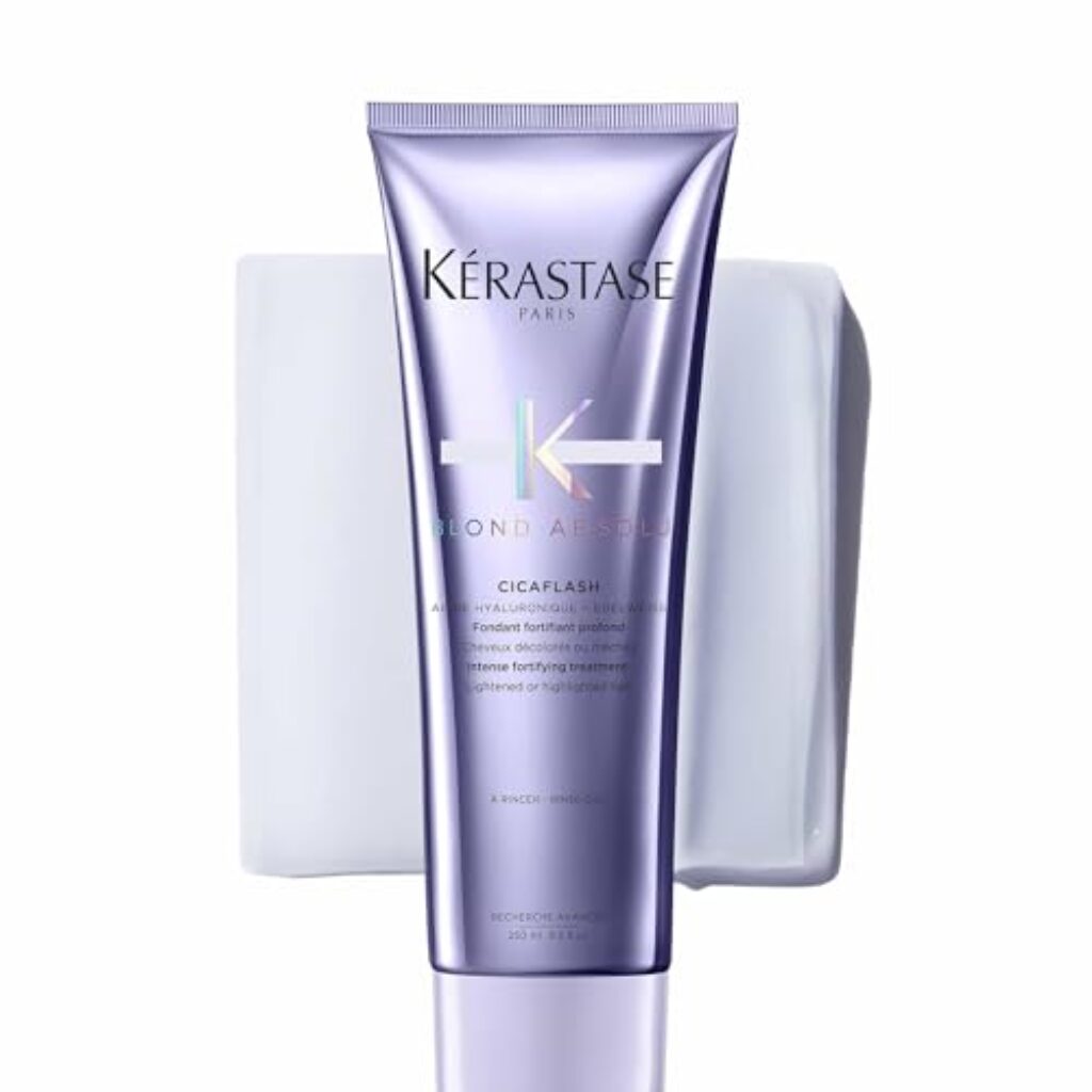 Kérastase | Haarspülung für trockenes und blondiertes Haar, Gegen Haarbruch und Spliss, Mit Hyaluronsäure, Cicaflash Conditioner, Blond Absolu, 250 ml
