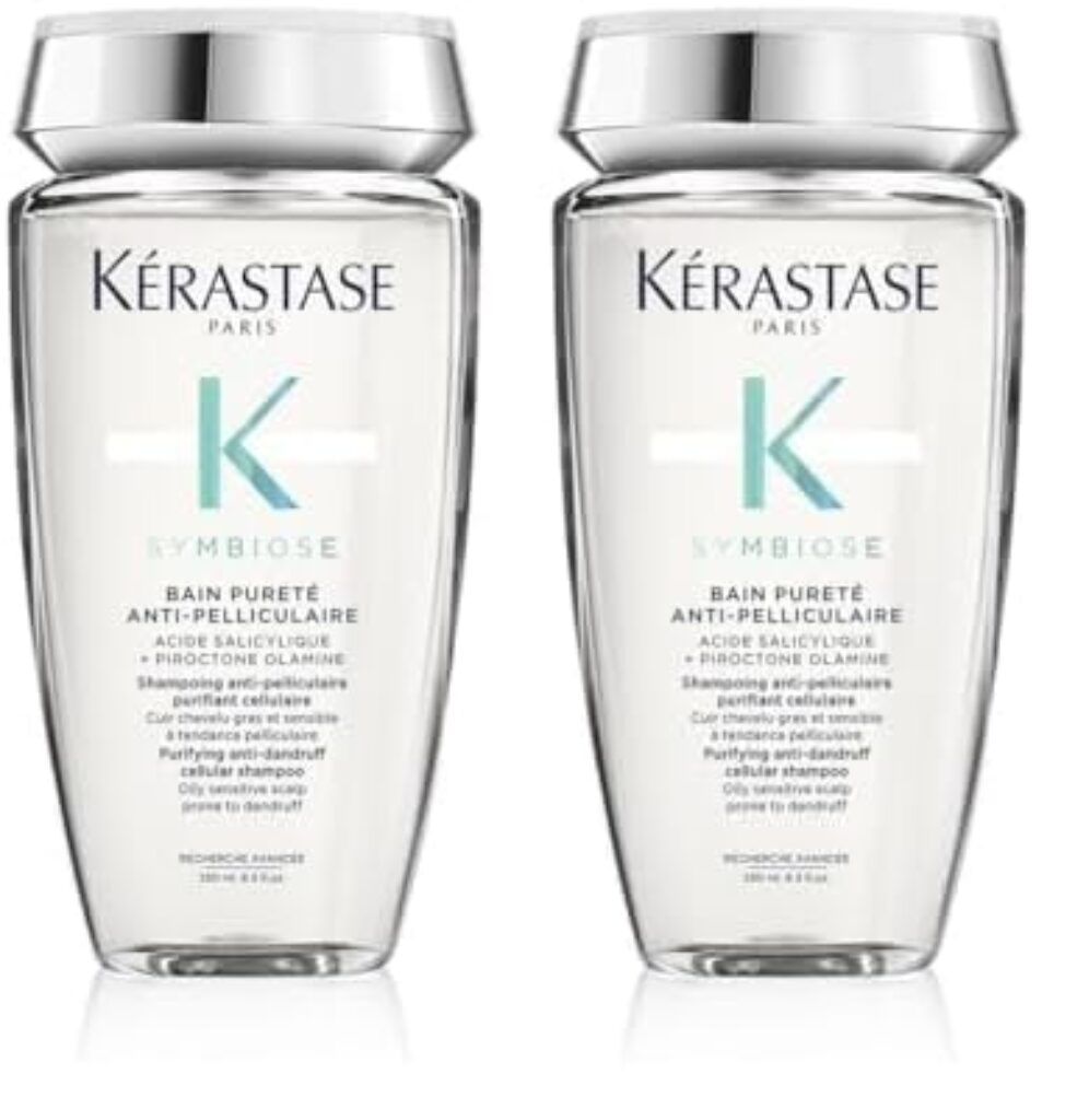 Kérastase Symbiose, Beruhigendes Anti-Schuppen Shampoo, Für fettige und empfindliche Kopfhaut, Ohne Sulfate und Silikone, Bain Pureté Anti Pelliculare, 250 ml (Packung mit 2)