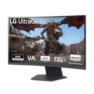 LG Electronics 27GS60QX-B.AEUQ UltraGear™ Curved QHD Gaming VA-Monitor 27" (68,4cm), 2560 x 1440, 16:9, 1ms GtG, 180 Hz, HDR10, 300 cd/m² Helligkeit (typ.), AMD FreeSync, Dynamic Action Sync - Schwarz