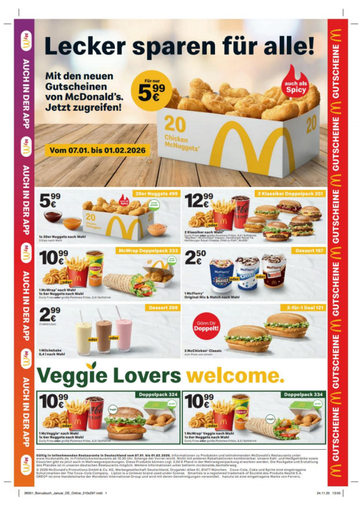McDonald's Gutscheine 01/2026