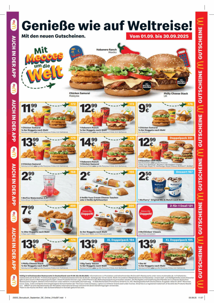 McDonald's Gutscheine 09/2025