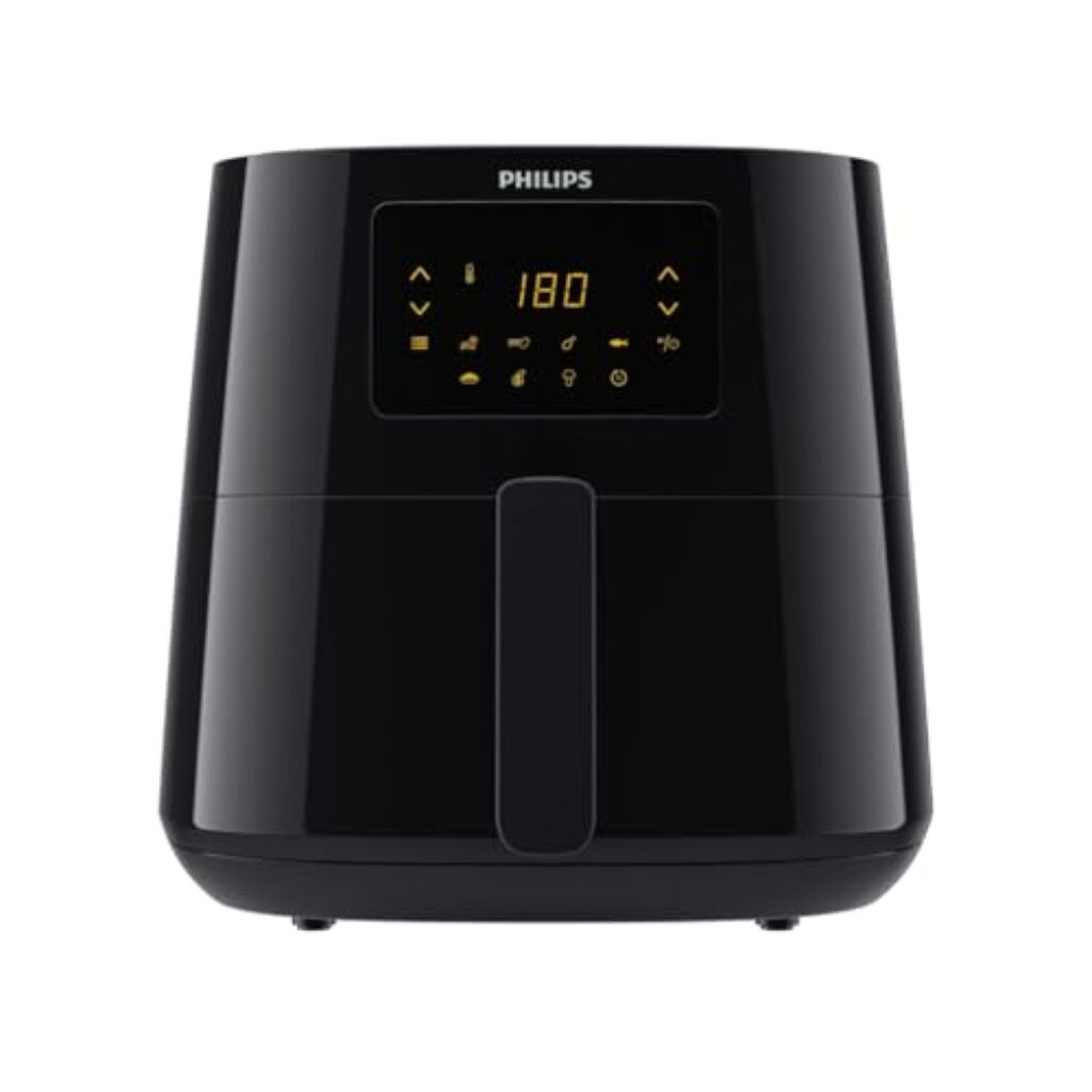 Philips Essential Airfryer XL - 6.2L, Fritteuse ohne Öl, Rapid Air Heißlufttechnologie, Touchscreen, NutriU App mit Rezepten (HD9270/90), 2000 W, ‎15 x 15 x 14 cm, Schwarz