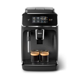 Philips Serie 2200 Kaffeevollautomat – 2 Kaffeesorten, Klassischer Milchaufschäumer, Intuitives Touchdisplay, 100% Keramikmahlwerk, mattes Schwarz (EP2220/10)