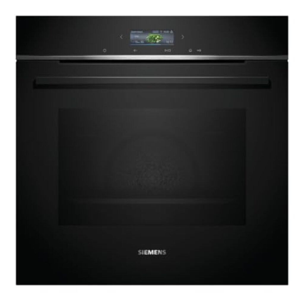 Siemens HB734G1B1, iQ700 Smarter Einbau-Backofen, 60 x 60 cm, Made in Germany, Schwarz, ecoClean & humidClean Selbstreinigung, Air Fry, Automatikprogramme, Farbiger Touchscreen