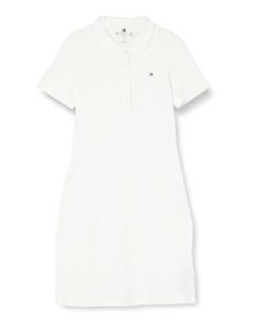Tommy Hilfiger Damen Polokleid 1985 Slim Pique Slim Fit, Weiß (Ecru), XL
