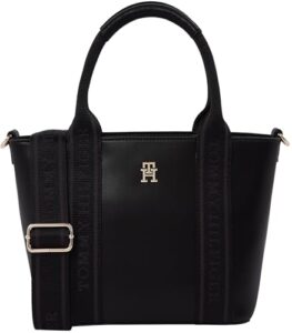 TOMMY HILFIGER Damen Tote Bag Tasche Mini Logotape Klein, Schwarz (Black), Einheitsgröße