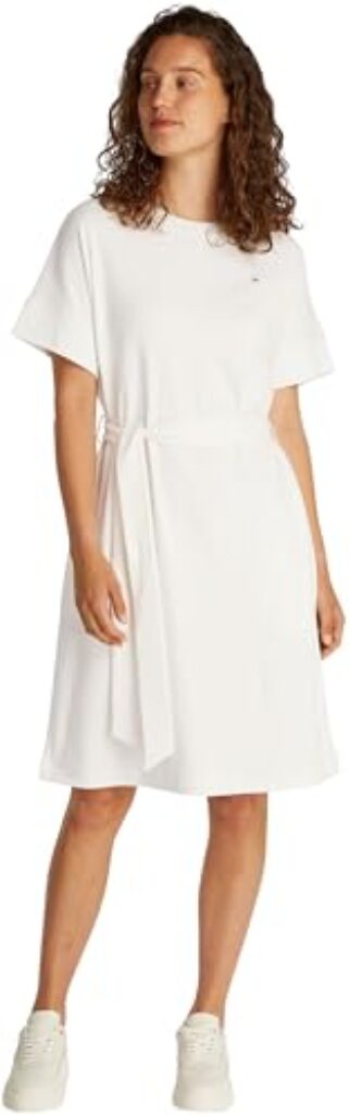 Tommy Hilfiger Damen Wickelkleid Modern Cody mit Taillengürtel, Weiß (Ecru), M