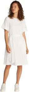Tommy Hilfiger Damen Wickelkleid Modern Cody mit Taillengürtel, Weiß (Ecru), M