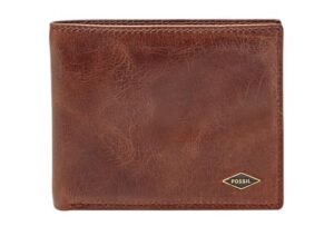 Fossil Geldbörse für Männer Ryan, Leder Bifold Dunkelbraun 10,8 cm L x 1,91 cm B x 8,89 cm H ML3729201