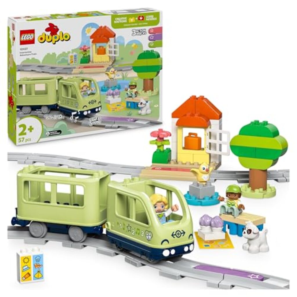 LEGO DUPLO Town Interaktive Abenteuer-Eisenbahn - Motorikspielzeug mit Lichtern und Geräuschen für Rollenspiele - Montessori Spielzeug für Kinder ab 2 Jahren - Lernspielzeug für Vorschulkinder 10427