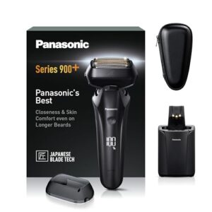 Panasonic Series 900+ ES-LS9A-K803 6-Klingen Nass- & Trockenrasierer für Männer, Elektrorasierer mit Bartdichtensensor und automatischem Reinigungs- und Ladesystem