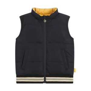 Steiff Wendeweste EU Größe 116 spruce yellow, Jungen Outdoor Wende-Weste, Übergangsjacke für Jungen, Kinderjacke wasserabweisend, 2in1 Wendeweste, warm und bequem, waschmaschinenfest