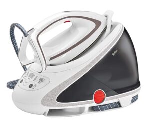 Tefal Dampfbügelstation Pro Express Ultimate, 7,7 Bar, 155 g/Min. Kontinuierlicher Dampf, 500 g/Min. Extra-Dampfstoß, 2600 Watt, Kalk-Kollektor, Bügeleisen Dampfstation, weiß/grau, GV9567