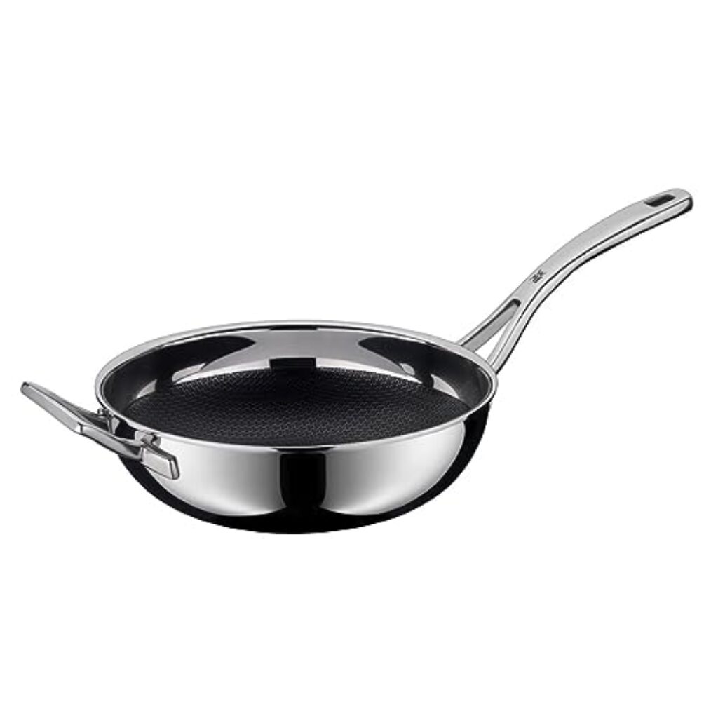 WMF Profi Resist Wokpfanne 28 cm, Wokpfanne Induktion, Mehrschichtmaterial vollbeschichtet, Wok Induktion, Wabenstruktur, Edelstahlgriff, backofenfest