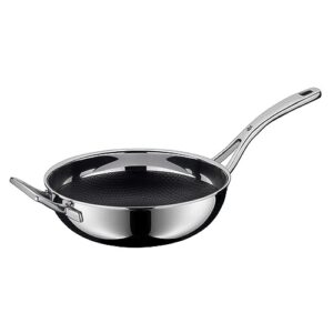 WMF Profi Resist Wokpfanne 28 cm, Wokpfanne Induktion, Mehrschichtmaterial vollbeschichtet, Wok Induktion, Wabenstruktur, Edelstahlgriff, backofenfest