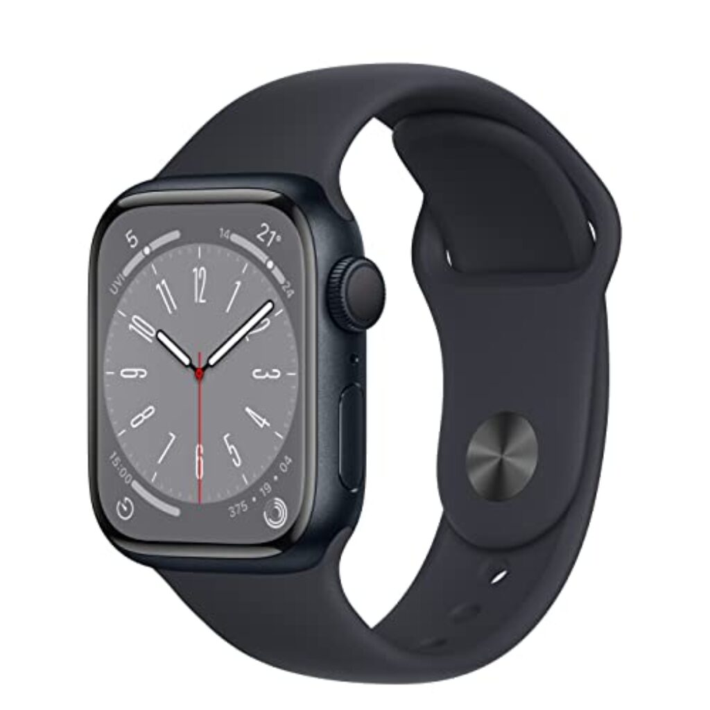 Apple Watch Series 8 (GPS, 41MM) Aluminiumgehäuse Mitternacht mit Mitternacht Sportarmband (Generalüberholt)