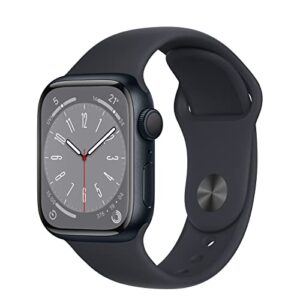 Apple Watch Series 8 (GPS, 41MM) Aluminiumgehäuse Mitternacht mit Mitternacht Sportarmband (Generalüberholt)
