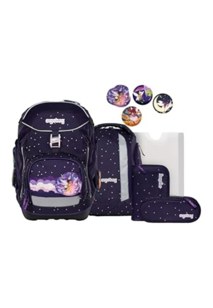 ergobag Pack Set ergonomischer Schulranzen Flexibel 6-teilig Set 1. Klasse Grundschule für Mädchen und Jungen