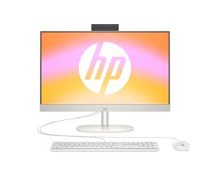 HP All-in-One Desktop-PC,23,8" FHD Display, AMD Ryzen 5 7520U, 8 GB DDR5 RAM, 512 GB SSD, AMD Radeon-Grafikeinheit, Windows 11 Home, QWERTZ, Weiß, [Exklusiv bei Amazon]