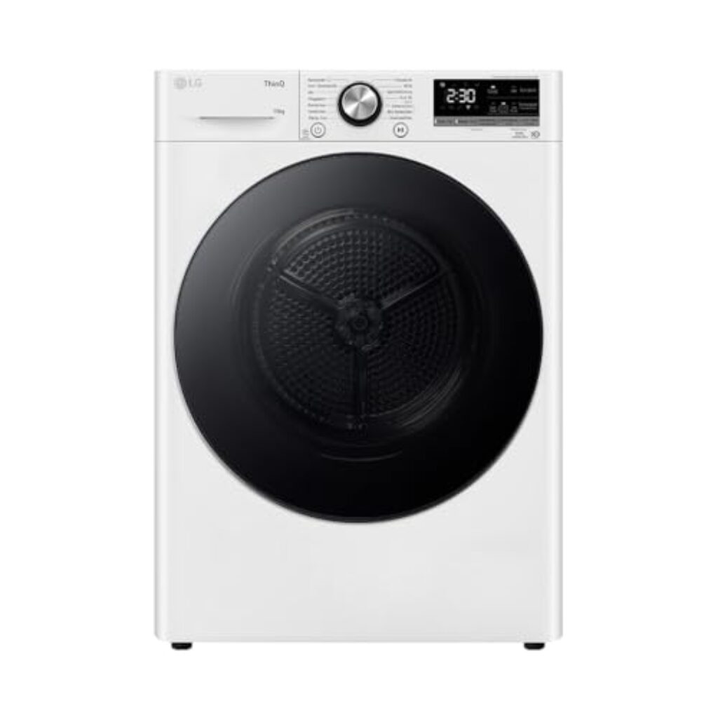LG V9AYXT, Trockner A+++, 10 kg, Wärmepumpentrockner mit Dual Inverter Wärmepumpentechnologie, 60 x 66 x 85 cm, Allergy Care Programm, Trockner mit Smart ThinQ-Technologie, Weiß
