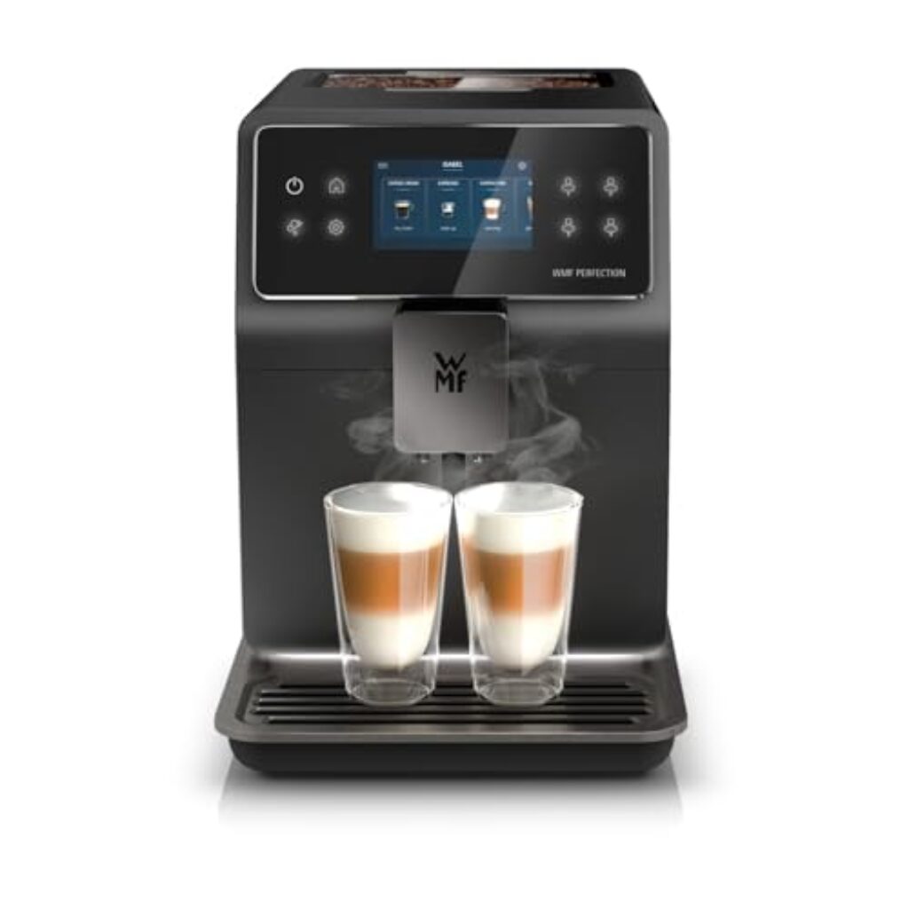 WMF Perfection 890L Kaffeevollautomat mit Milchsystem, 18 Getränkespezialitäten, Double Thermoblock, Edelstahl-Mahlwerk, Nutzerprofil, 1l Milchbehälter