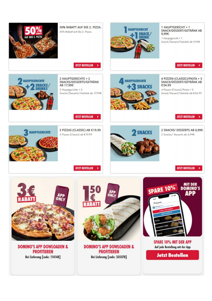 Domino’s Gutscheine 02/2026