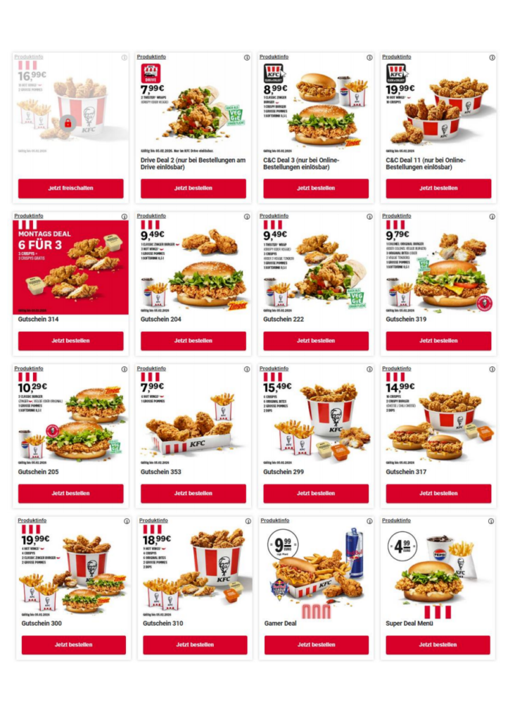 Aktuelle KFC Coupons & Angebote 01/2026 2