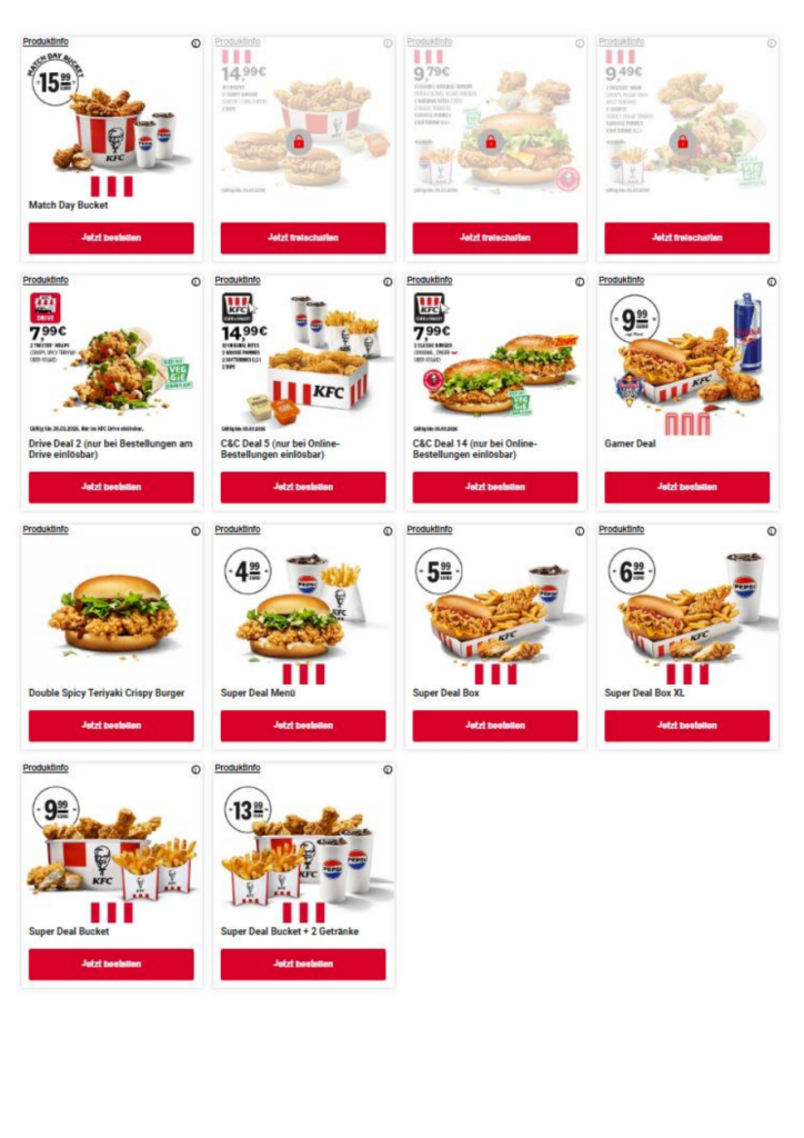 Aktuelle KFC Gutscheine & Angebote 03/2026