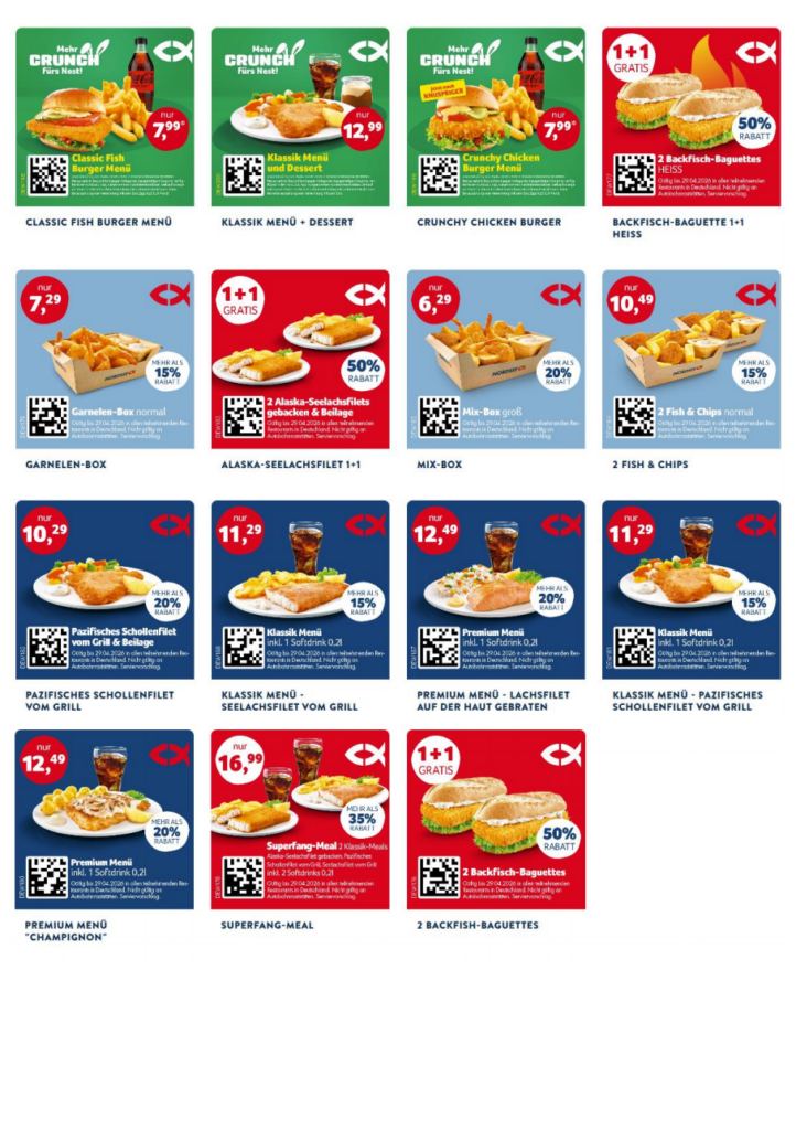 Aktuelle Nordsee Coupons & Gutscheine 04/2026
