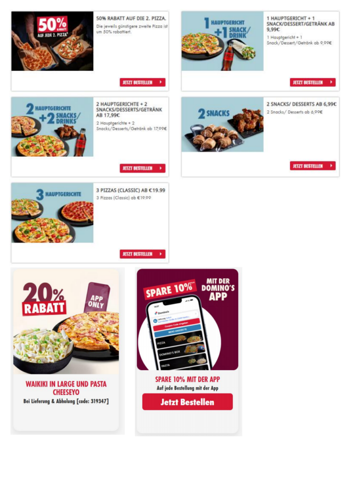 Domino’s Coupons 08/2026