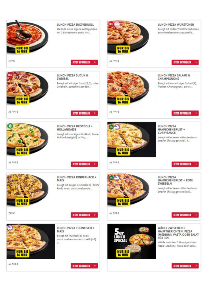 Domino’s Gutscheine 08/2026