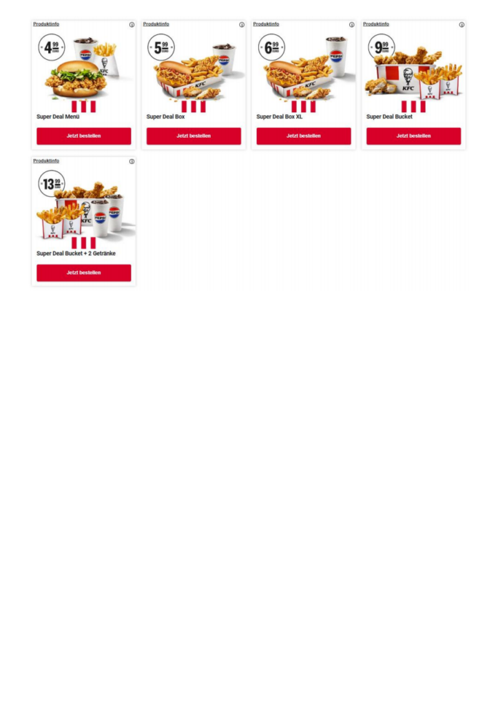 Aktuelle KFC Coupons 07/2026