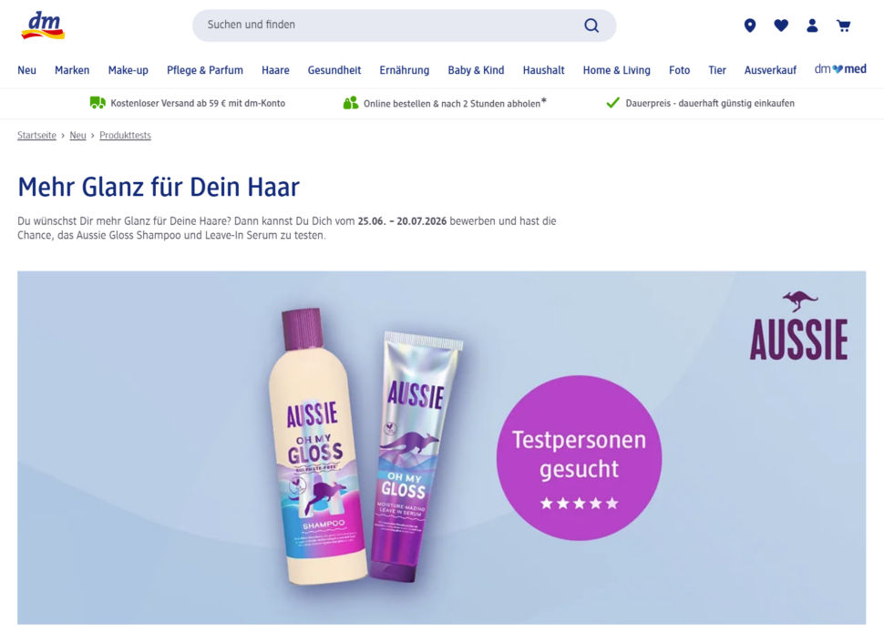 AUSSIE OH MY GLOSS gratis testen