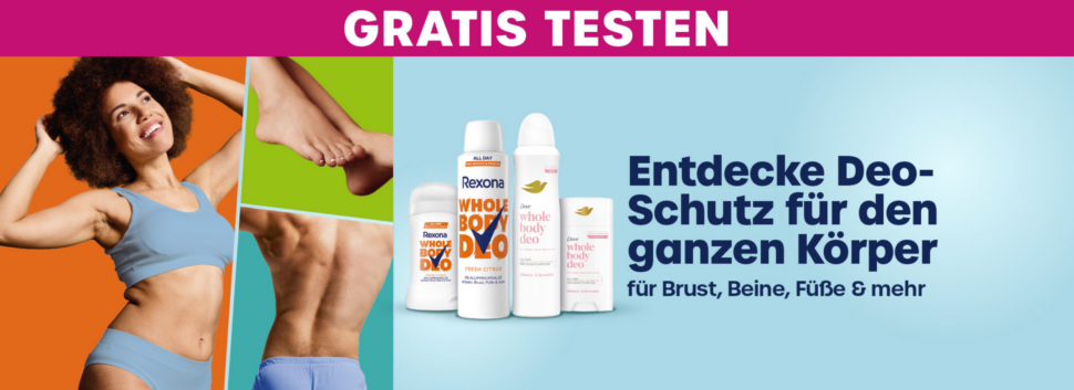 Dove Whole Body Deo gratis testen