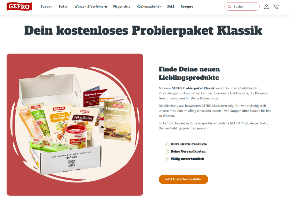 GEFRO Probierpaket gratis testen