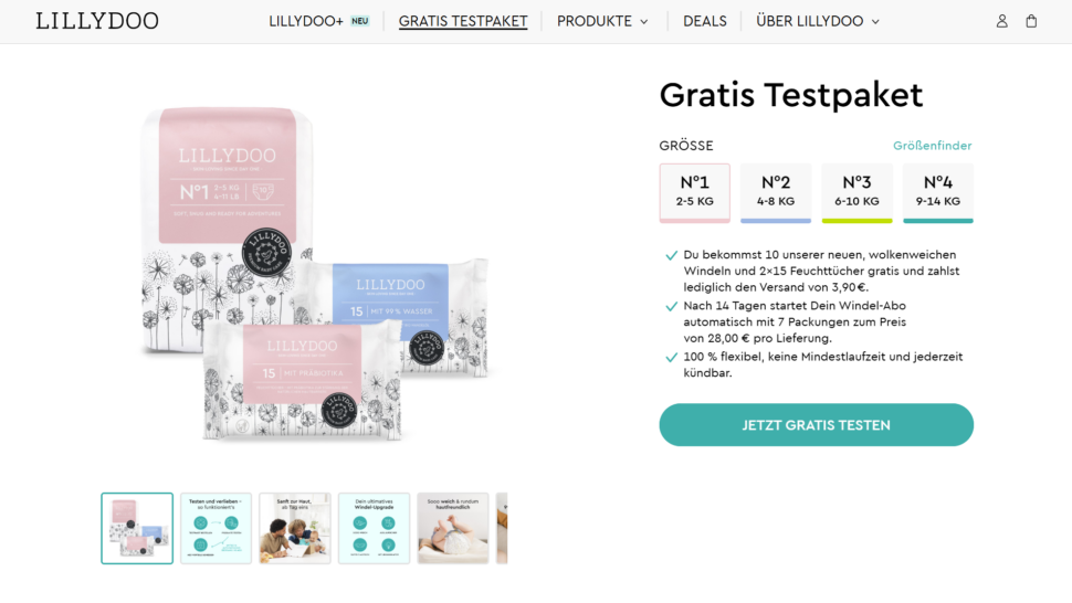 LILLYDOO Windeln gratis testen