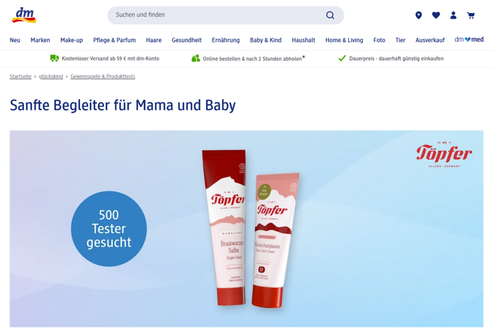 Töpfer Wundschutzpaste gratis testen